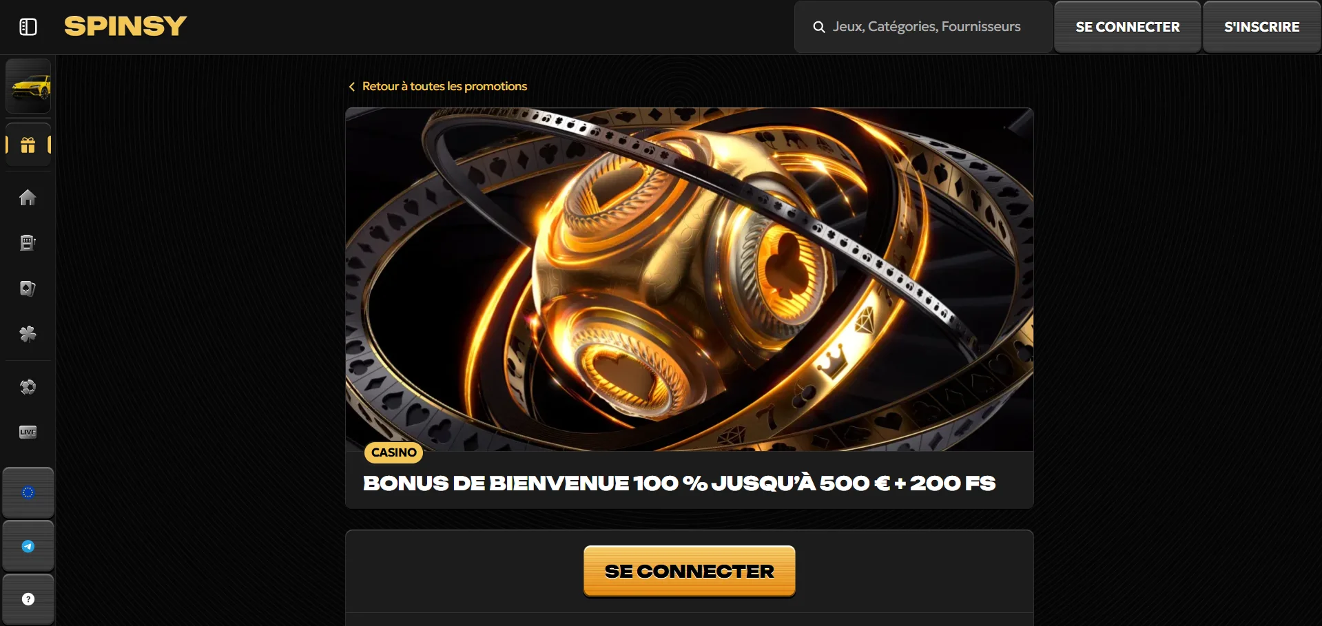 Spinsy casino bonus de bienvenue