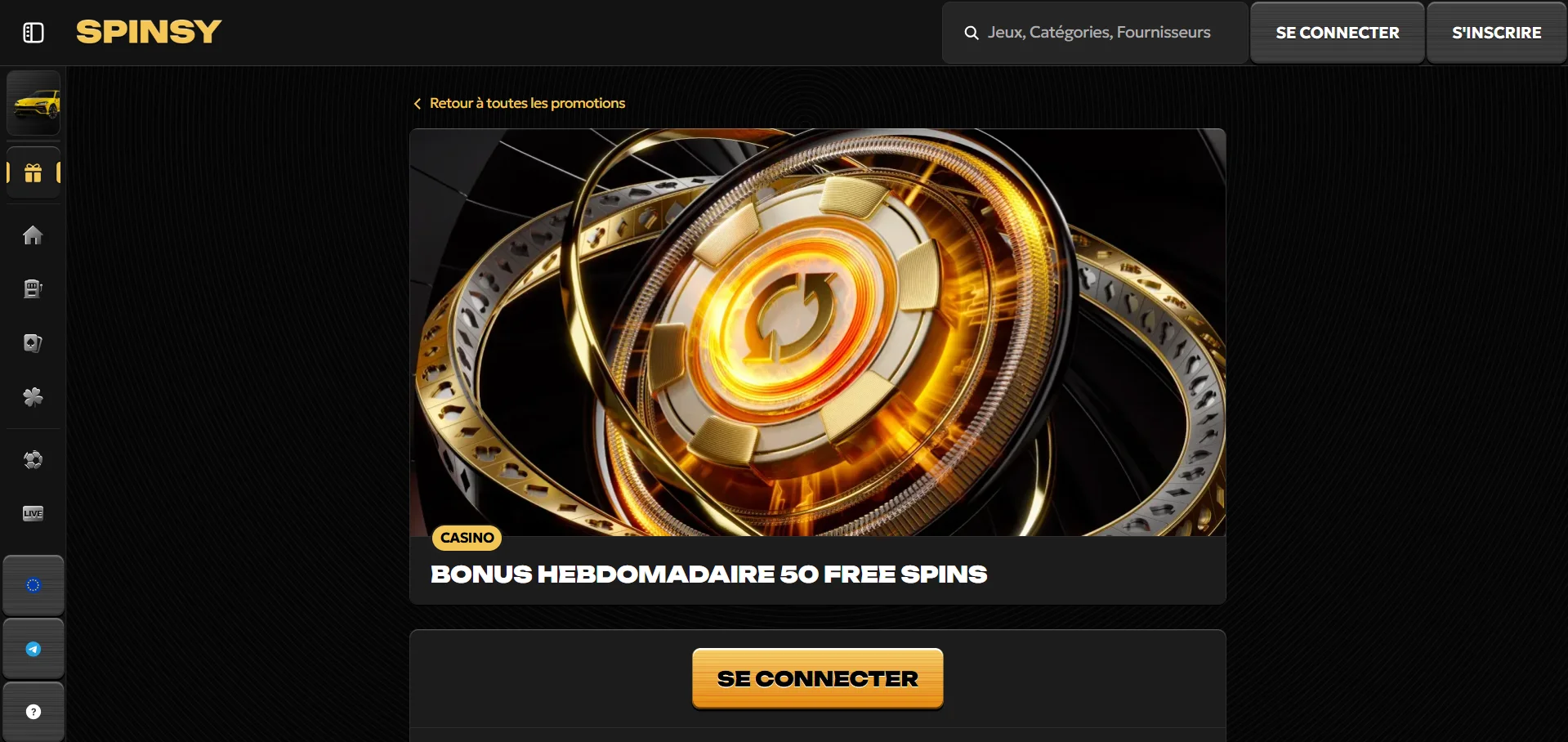 Spinsy Casino : code promo