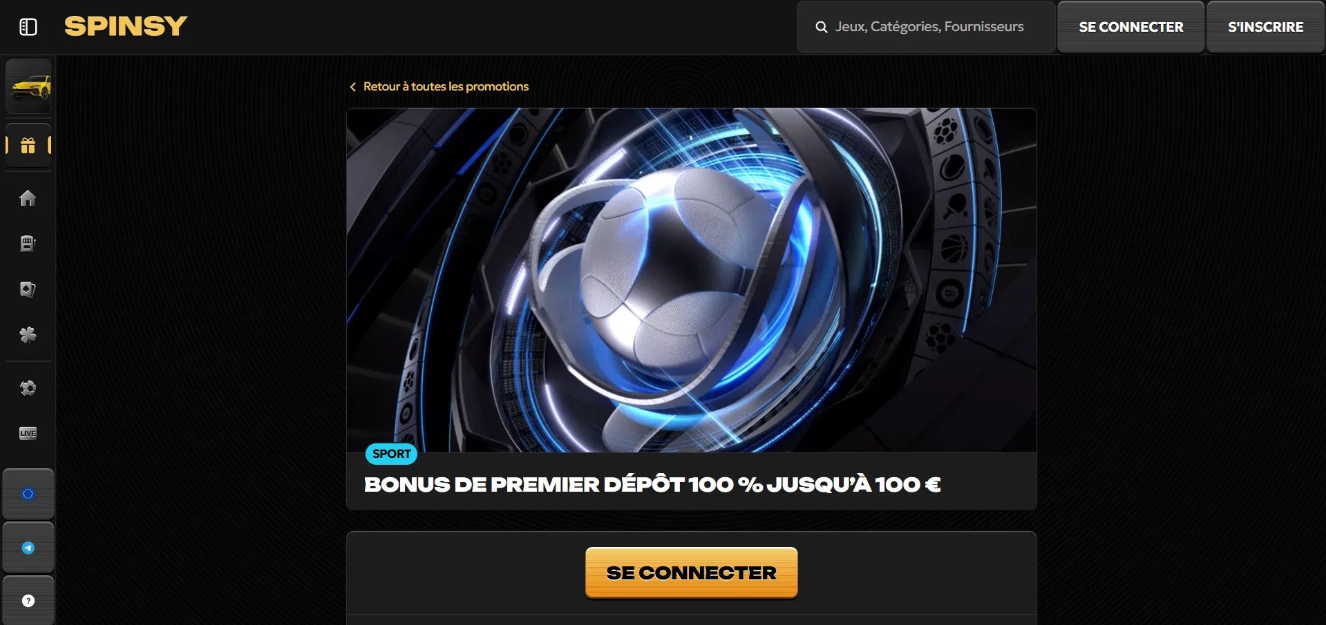 Spinsy casino en ligne bonus sans dépôt